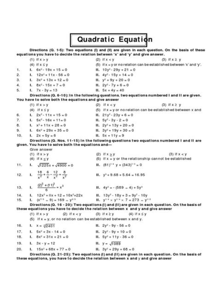 Solve Equation Questions with PDF Worksheets