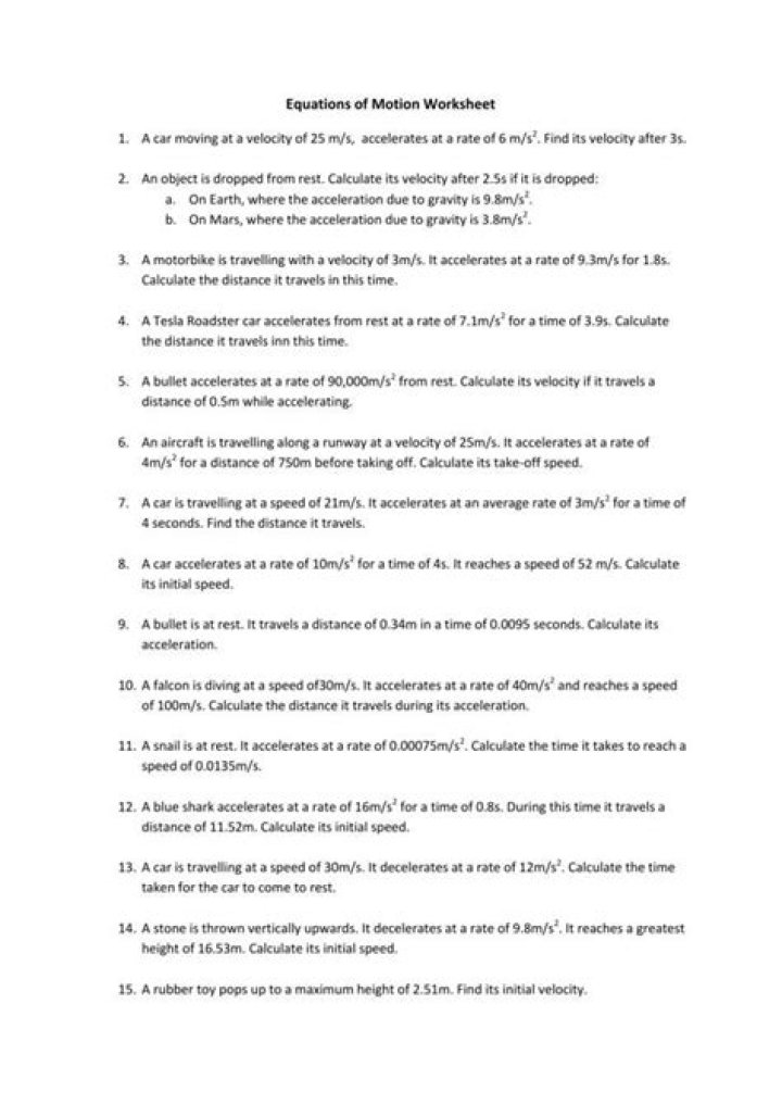 Equations of Motion Problems with Answers PDF – Expert Solutions