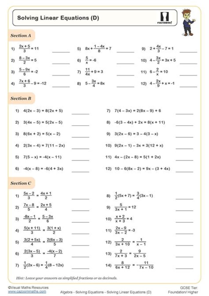 Equations Questions and Answers PDF: Solve Math Problems Easily