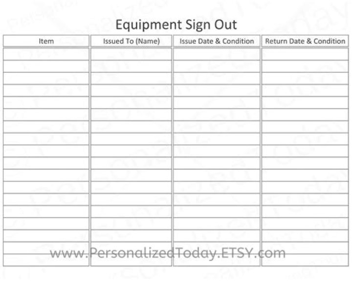 Equipment Sign Out Sheet Template PDF for Easy Tracking