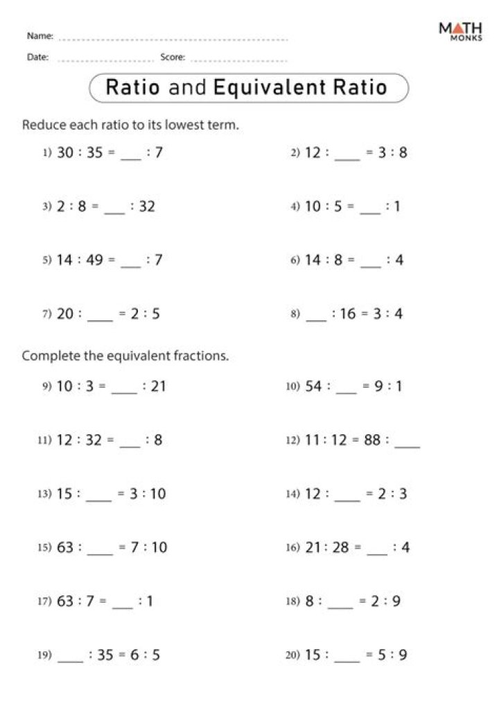 Equivalent Ratio Worksheets PDF – Instant Download & Practice