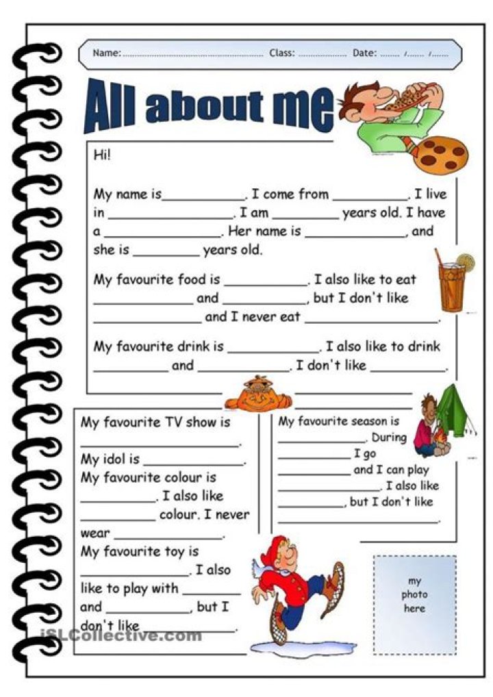 Free ESL All About Me Worksheet PDF – Perfect for Language Learners