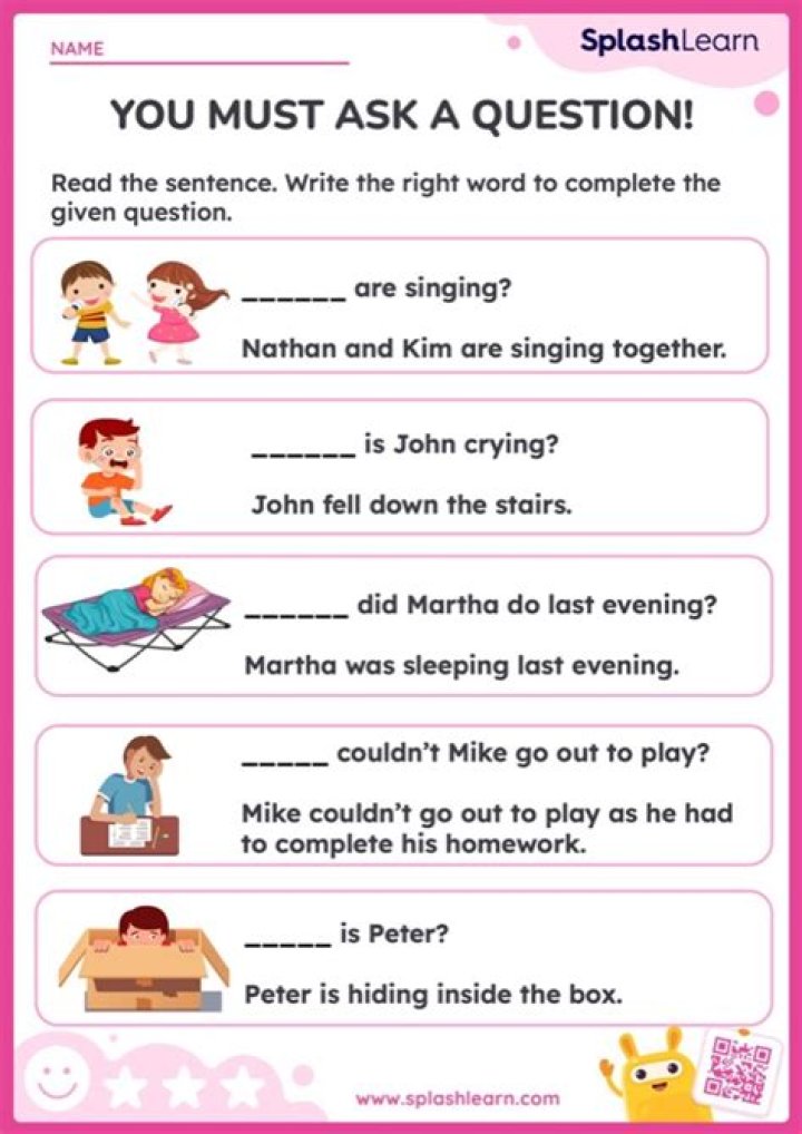 ESL Asking Questions Worksheet PDF – Printable Practice Activities