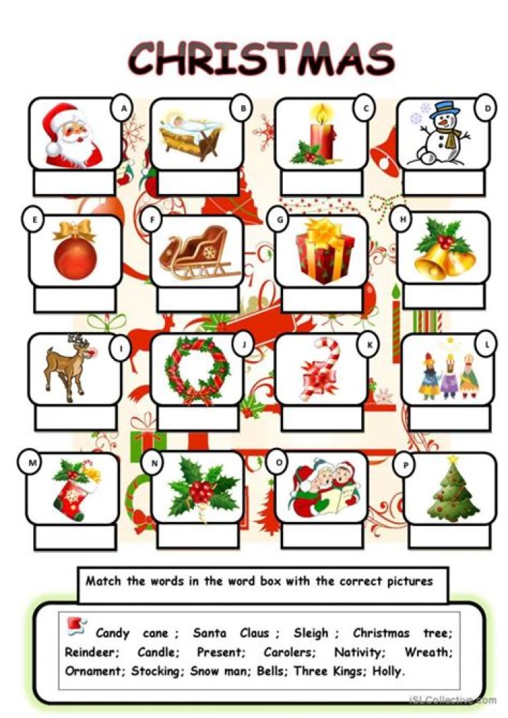 Free ESL Christmas Worksheets PDF for Teachers & Students