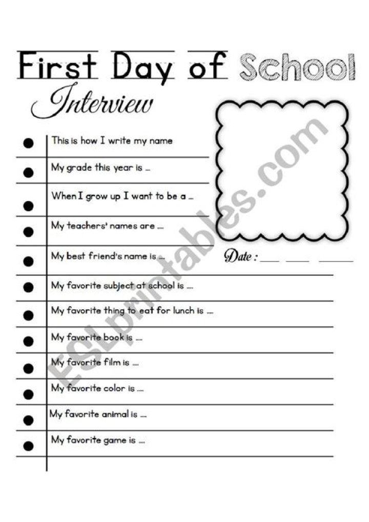 ESL First Day of Class Worksheets PDF – Free Printable Worksheets
