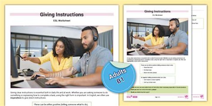 ESL Giving Instructions Worksheet PDF – Free Download