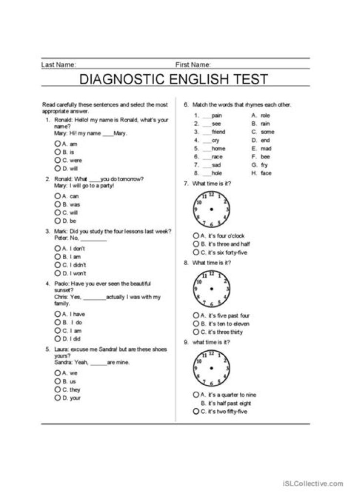 Free ESL Grammar Diagnostic Test PDF – Instant Self-Assessment
