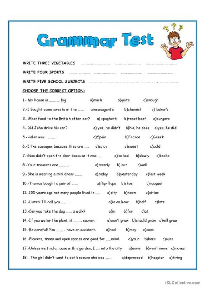 Free ESL Grammar Test PDF – Practice & Improve Your English Skills