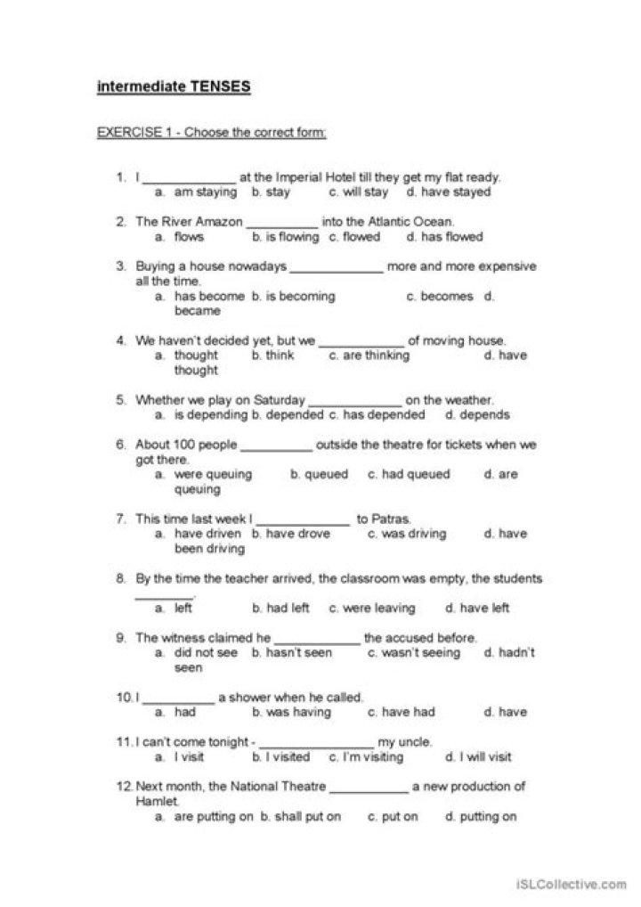 ESL Intermediate Grammar Worksheets PDF – Download Free Practice Printables