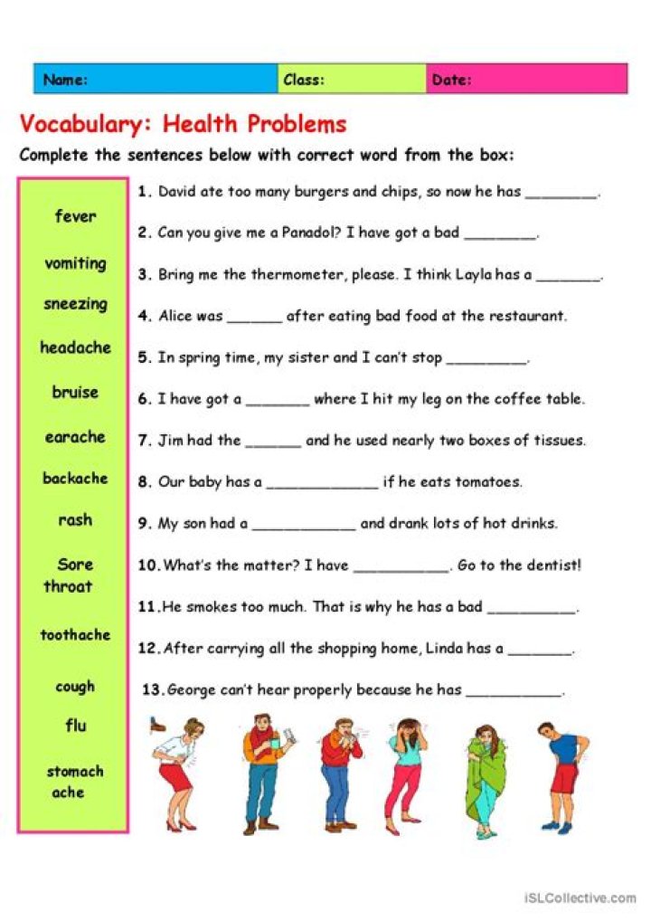 Free ESL Health Worksheets PDF for Language Learners