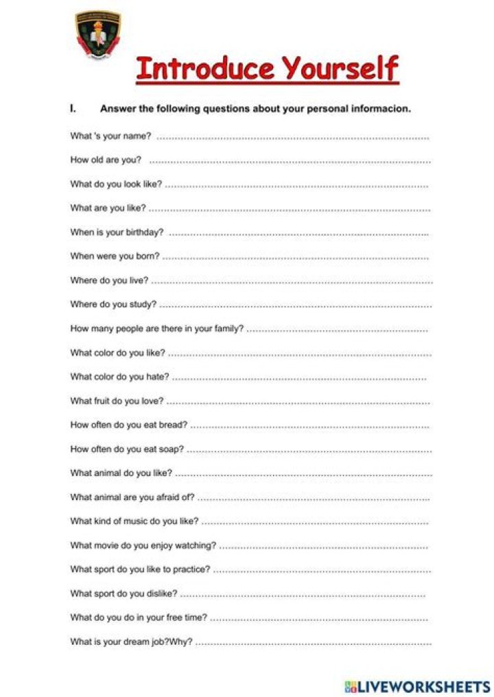 ESL Introducing Yourself Worksheet for Adults PDF – Downloadable Practice