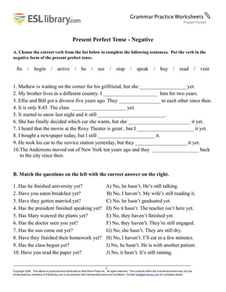 ESL Library: Free Grammar Practice Worksheets PDF for Language Learners