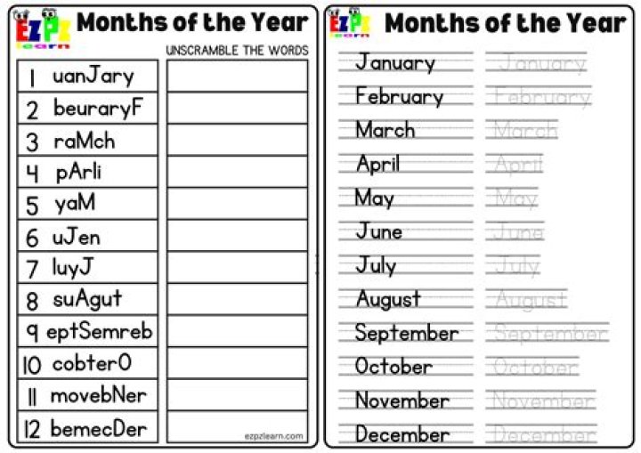 Free ESL Months of the Year Worksheet PDF – Download Now