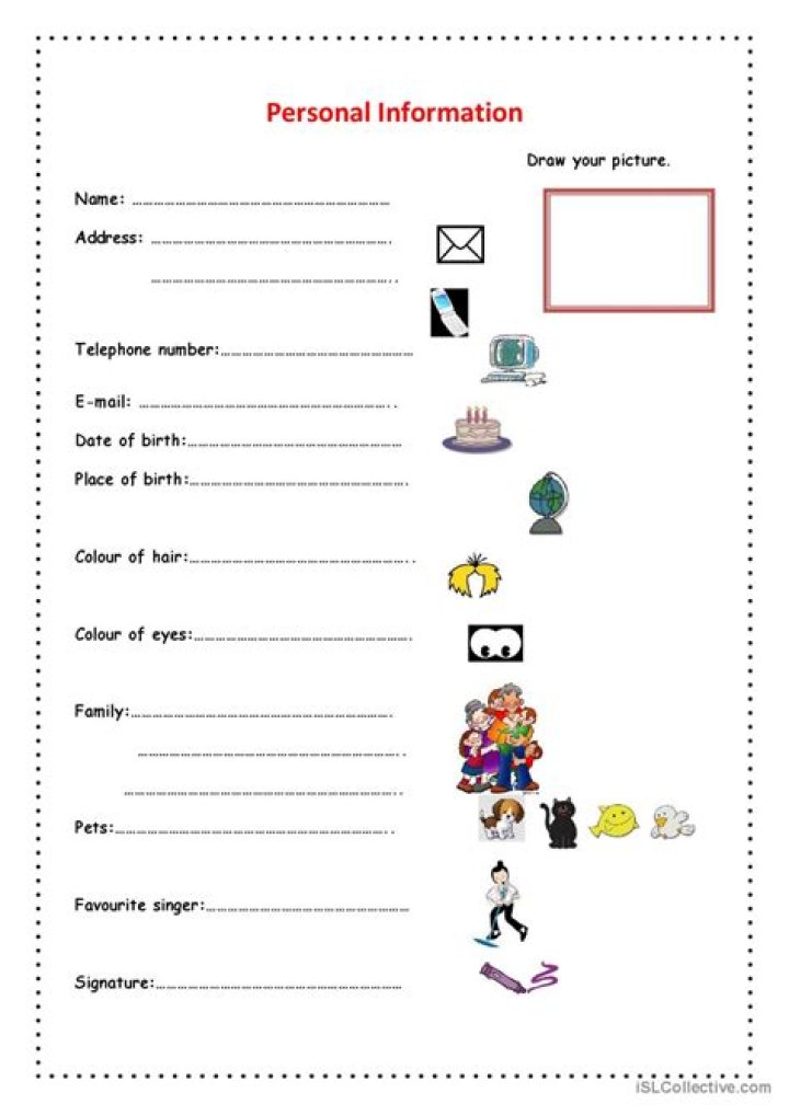 ESL Personal Information Worksheet PDF – Free Download