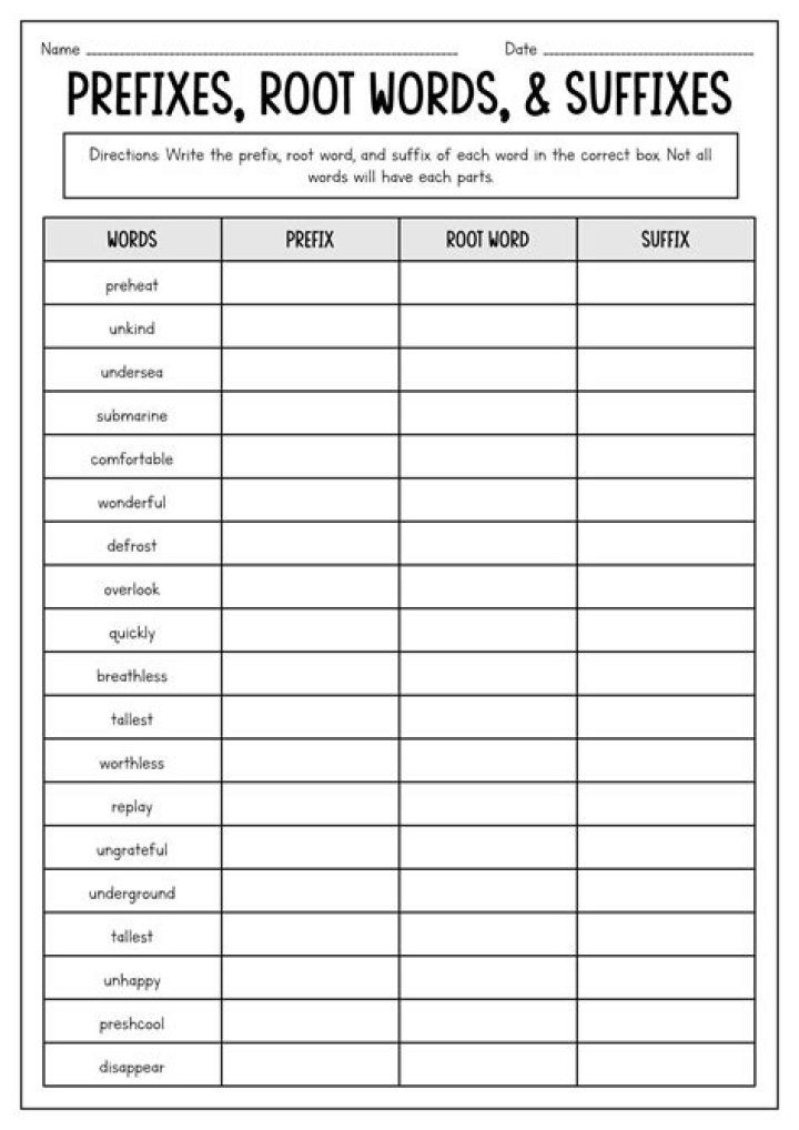 ESL Prefixes and Suffixes Worksheets PDF: Practice Vocabulary Skills