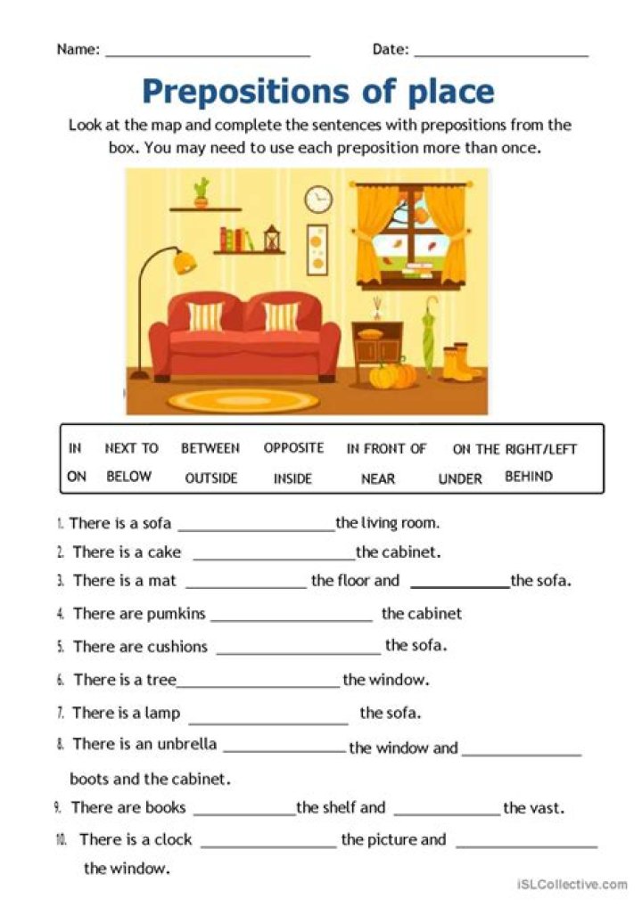 ESL Prepositions of Place Worksheets for Adults: PDF Download