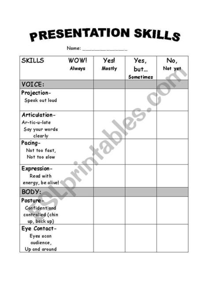 ESL Presentation Skills Worksheets PDF – Boost Fluency & Confidence