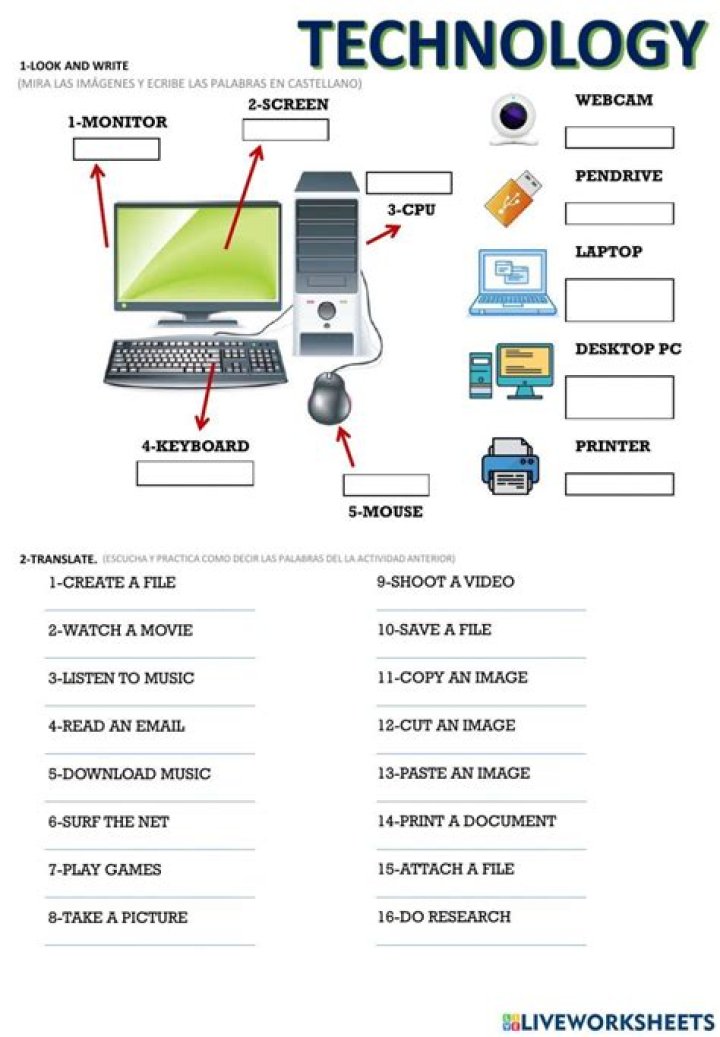 ESL Technology Worksheets PDF: Free Printable Language Learning Resources