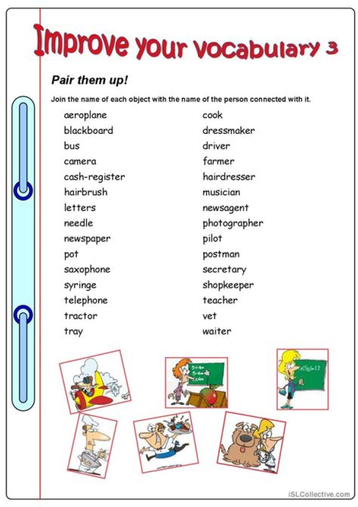 Free ESL Vocabulary Worksheets PDF for Instant Download