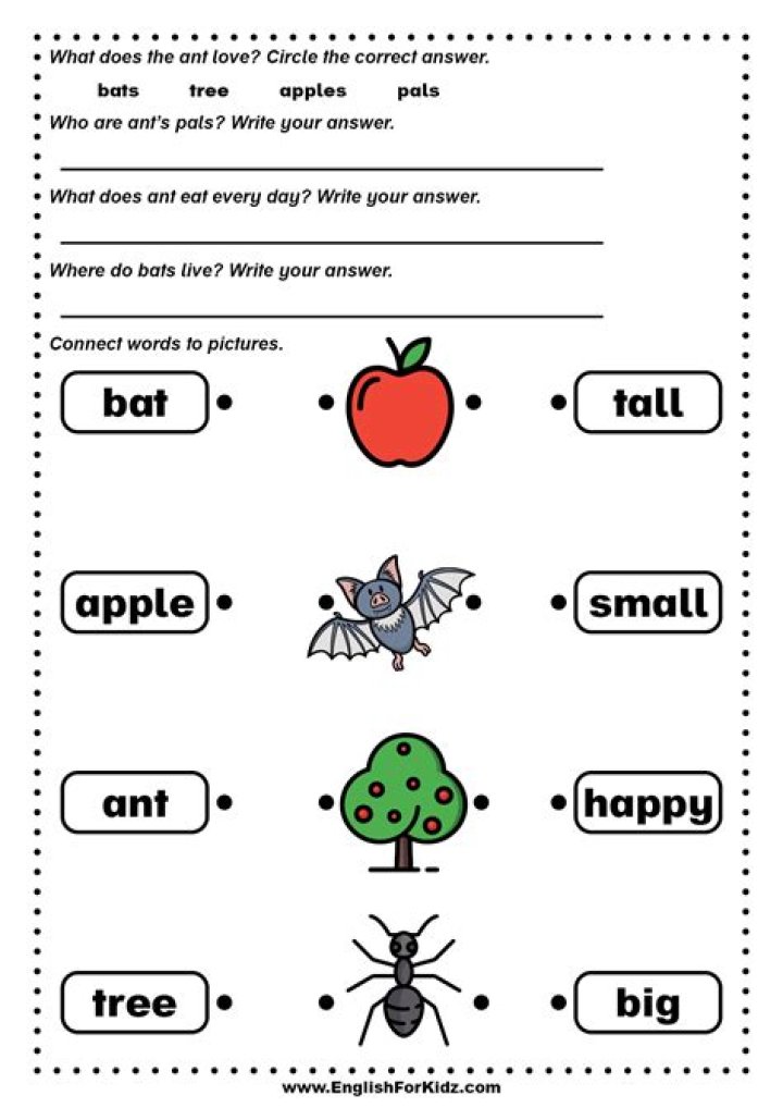 Free ESL Kindergarten PDF Worksheets for Fun Learning