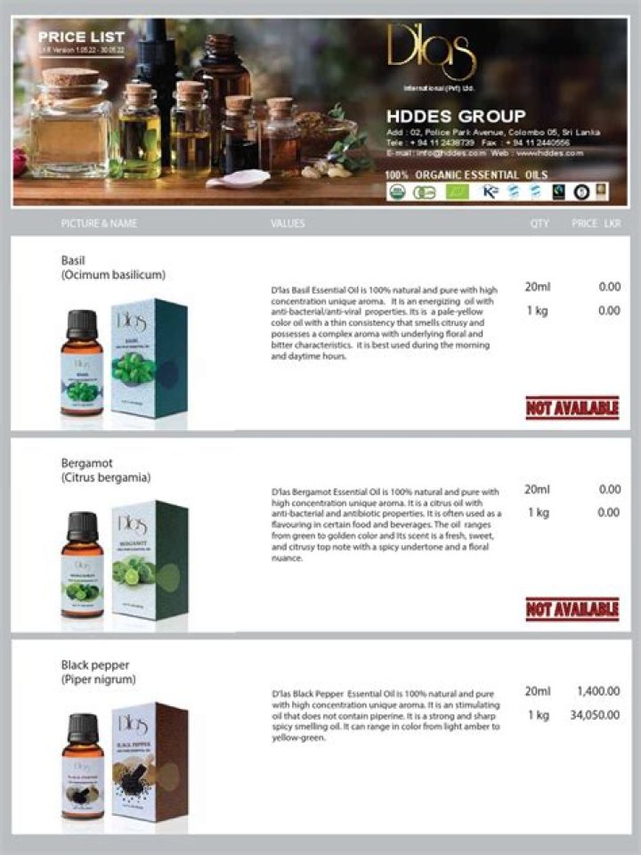 Essential Oils Price List PDF – Best Prices & Top Brands