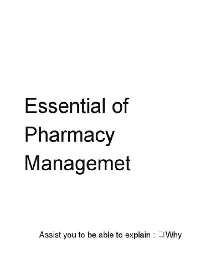 Essentials of Pharmacy Management PDF: Key Strategies & Best Practices