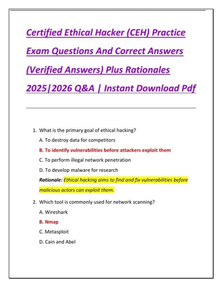 Ethical Hacking Exam Questions and Answers PDF – Test Like a Pro