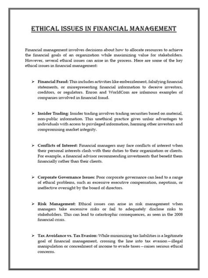 Ethical Issues in Financial Management: A Comprehensive PDF Guide