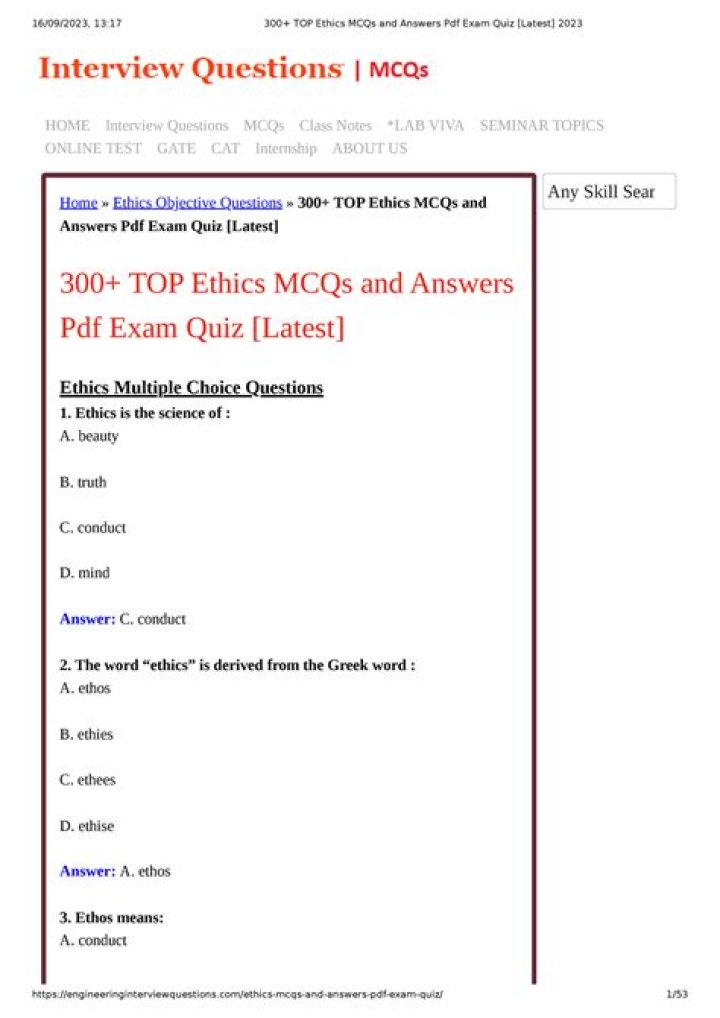 Ethics Questions and Answers PDF: Essential Insights for Everyday Morality