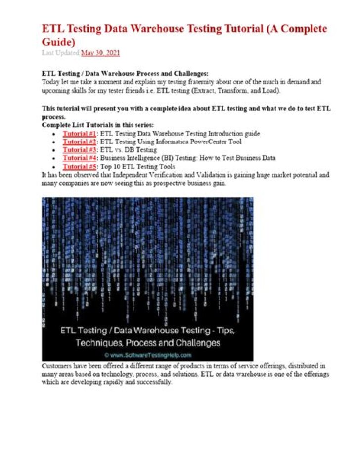 Essential ETL Testing Documents PDF: Guide & Checklists