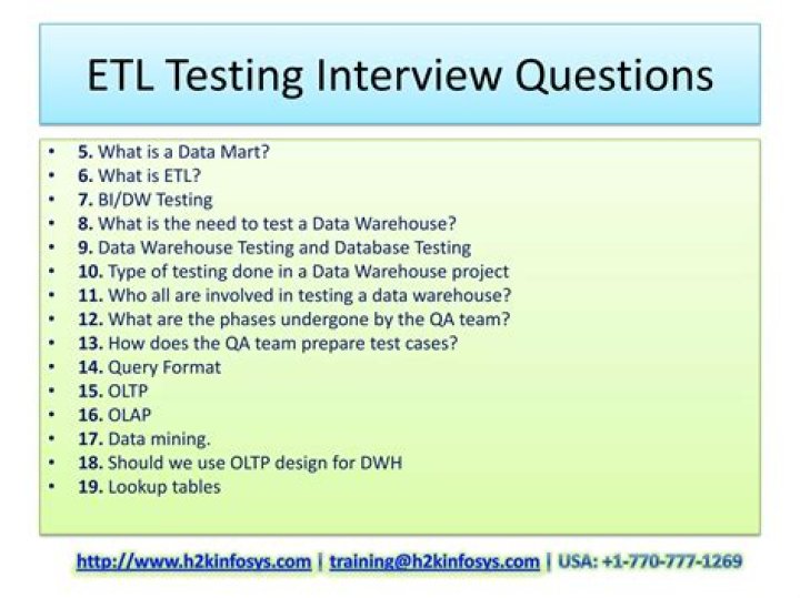 ETL Testing Interview Questions & Answers for Experienced Professionals