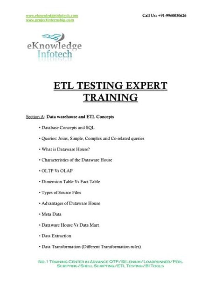 Master ETL Testing PDF: Ensure Accurate Data Integration with Step-by-Step Guide