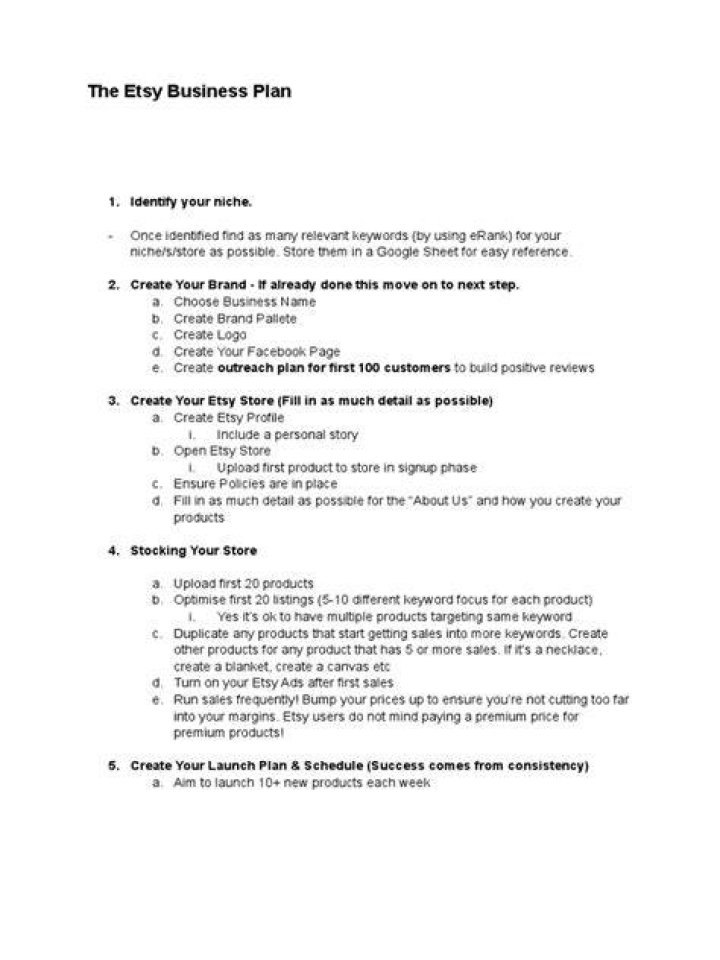 How to Create a Successful Etsy Business Plan PDF