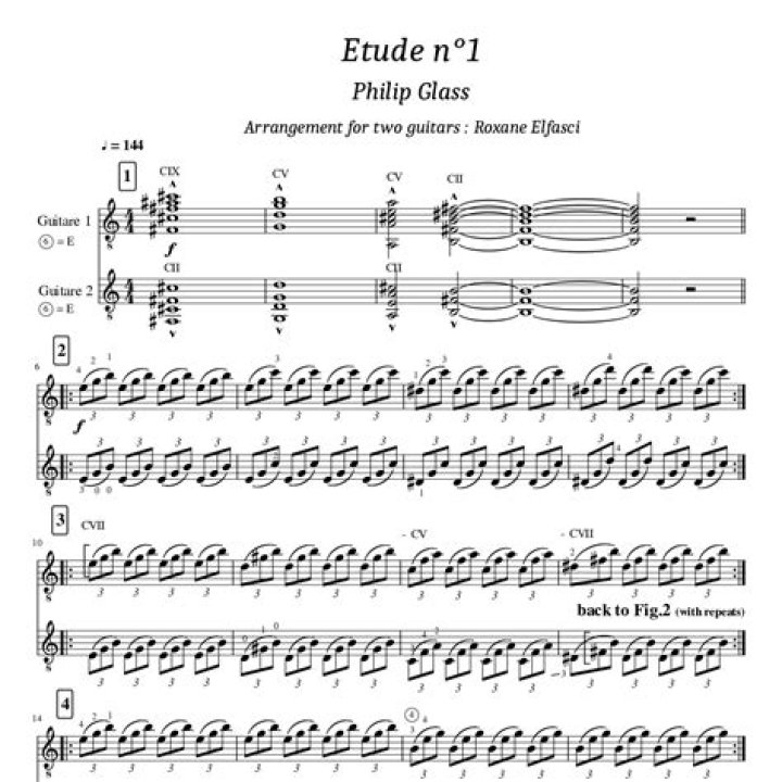 Free PDF Download: Philip Glass Etude No 2 Sheet Music