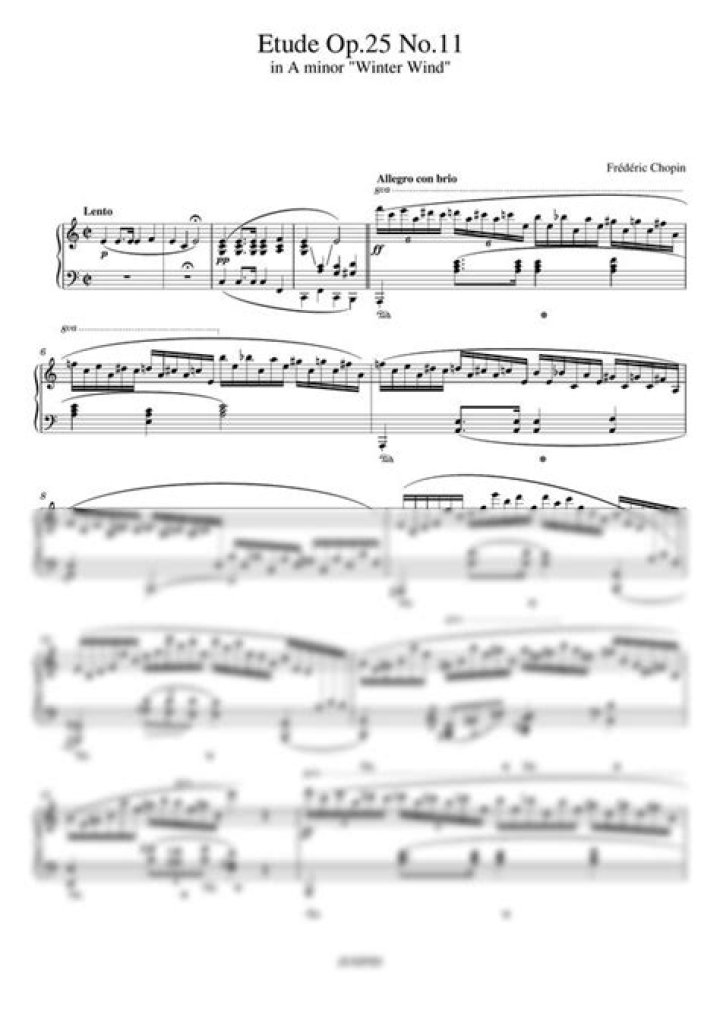 Étude Op 25 No 11 : Télécharger la Sheet Music PDF Gratuitement