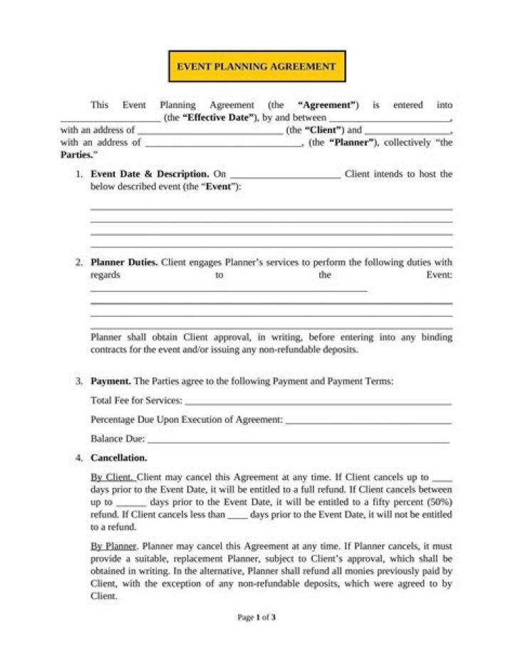 Event Planning Contract Template PDF – Free Download