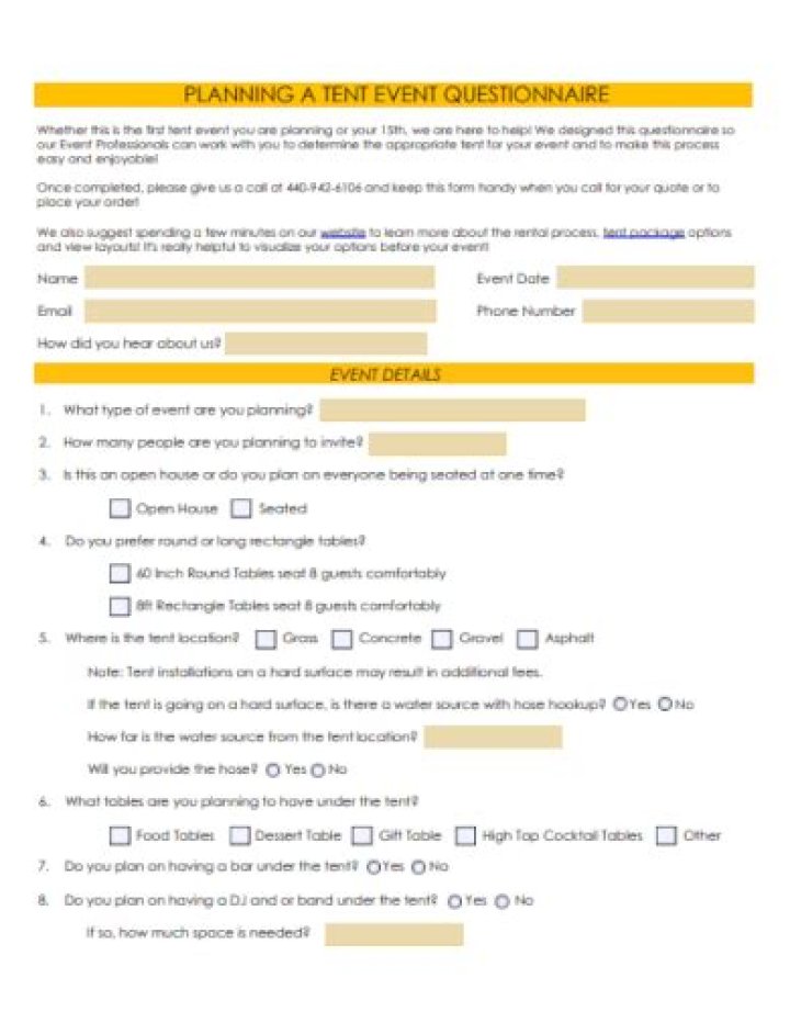Event Planning Questionnaire PDF – Complete Checklist for Perfect Events