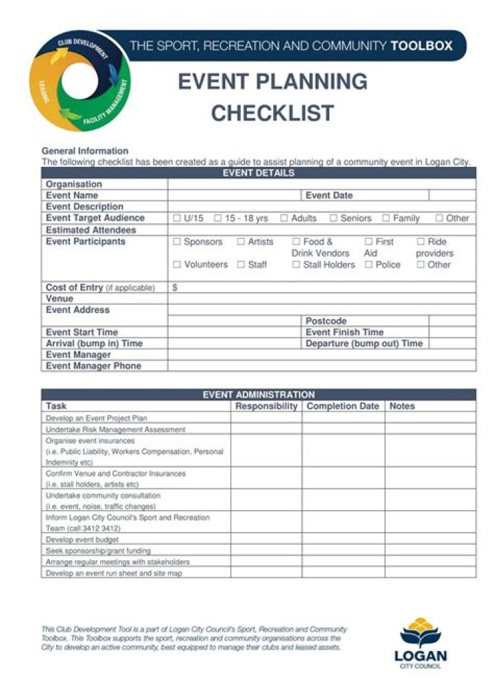 Event Planning Sheet PDF for Seamless Event Coordination