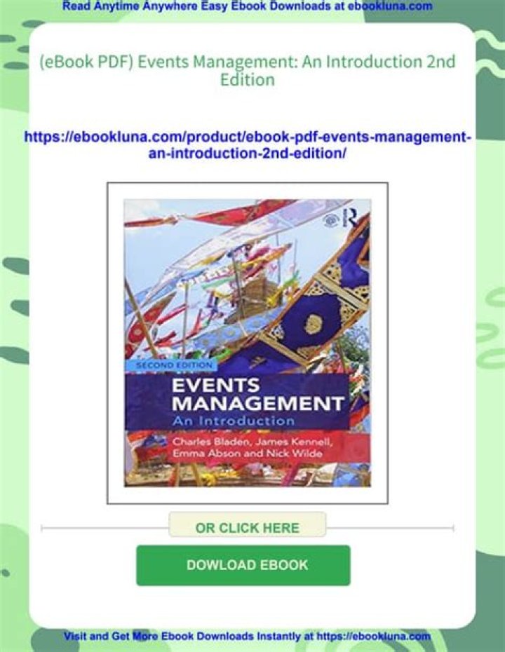 Events Management: An Introduction 2nd Edition – PDF Guide