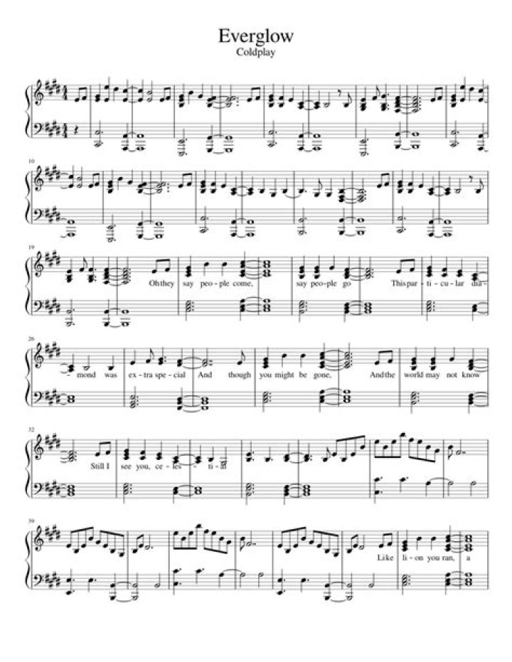 Everglow Piano Sheet Music PDF Download – Perfect for Beginners & Experts