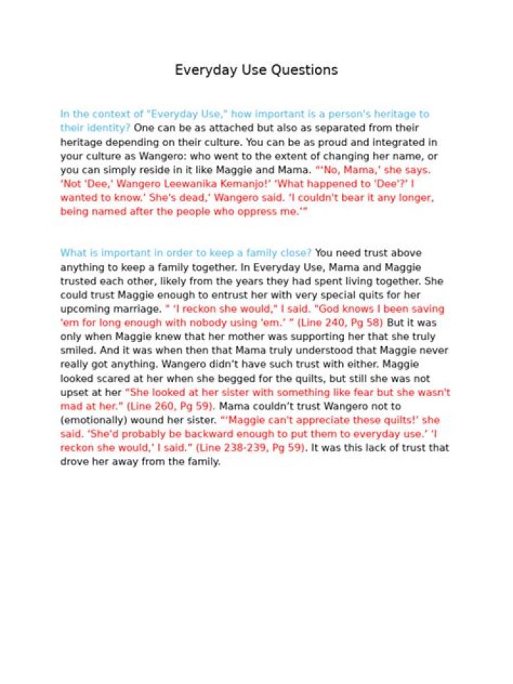 Everyday Use Questions PDF: Answers for Daily Life