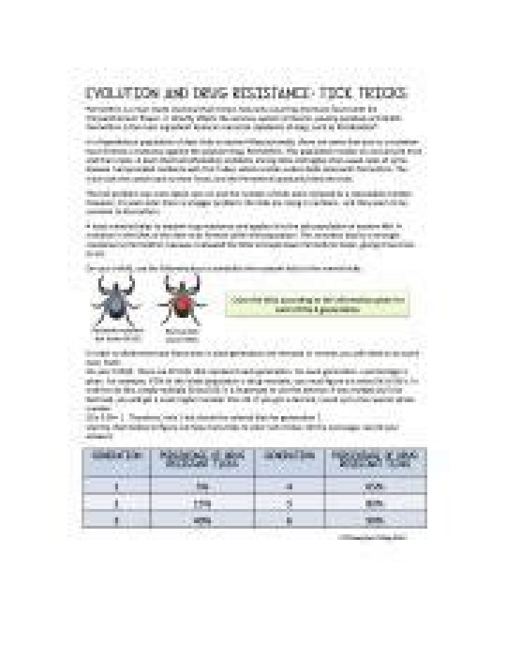 Unlocking Evolution and Drug Resistance: Tick Tricks Answer Key PDF