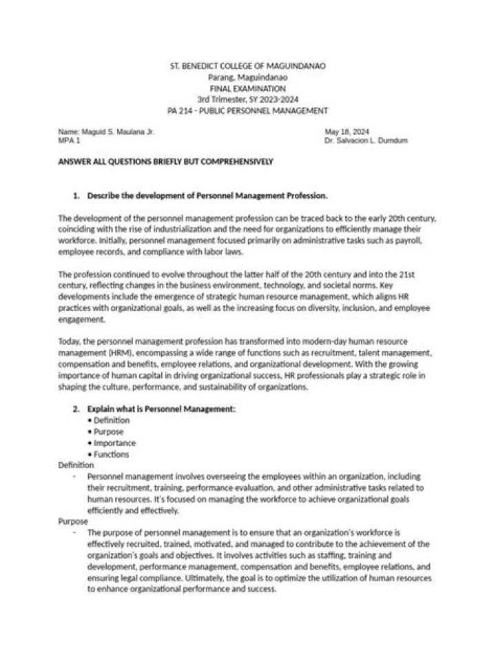The Evolution of Personnel Management: A Comprehensive PDF Guide