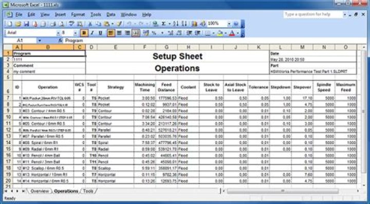 Excel CNC Setup Sheet PDF: Ready-to-Use Templates for Precision Machining