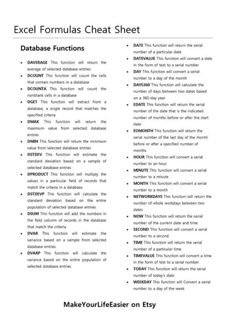 Excel Formulas List PDF – Download Complete Excel Functions Guide
