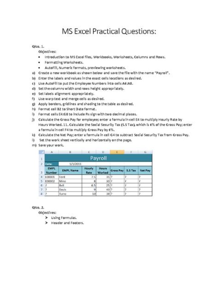 Excel Practical Questions with Answers PDF – Master Excel Skills