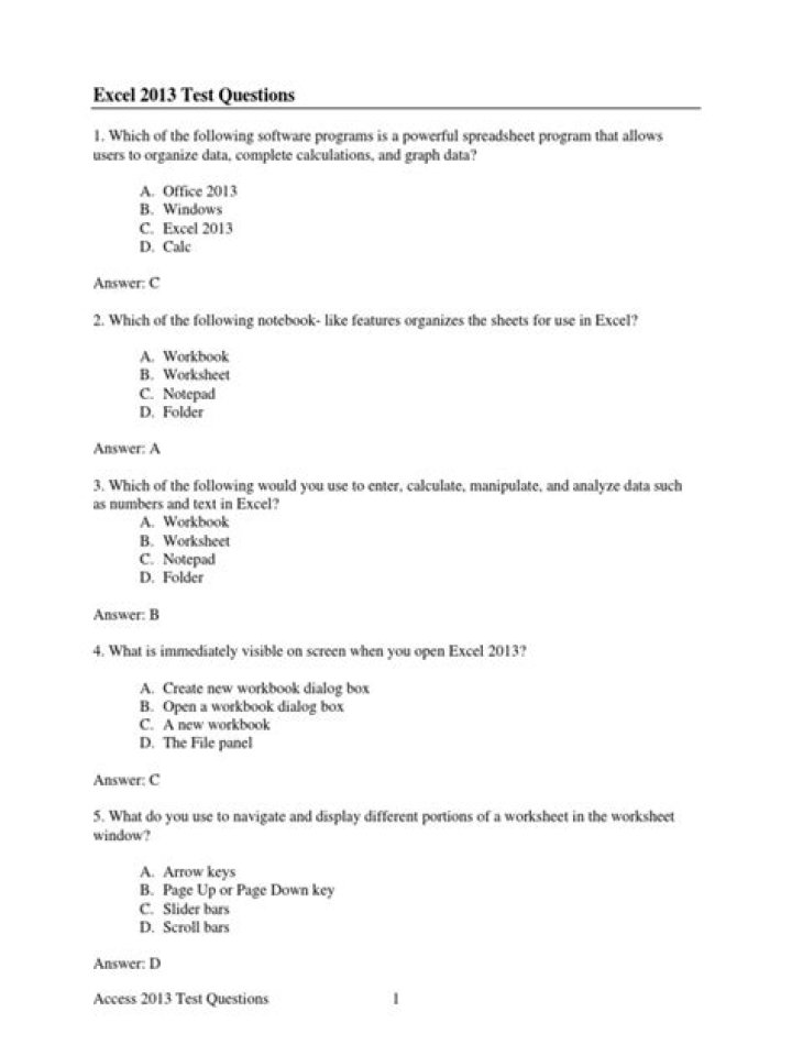Excel Test Questions PDF: Free Practice Worksheets for Skill Mastery