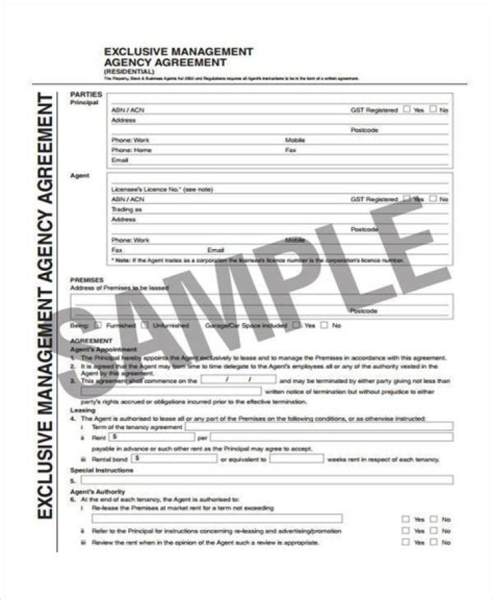 Exclusive Management Agency Agreement NSW PDF – Legal Template & Guide