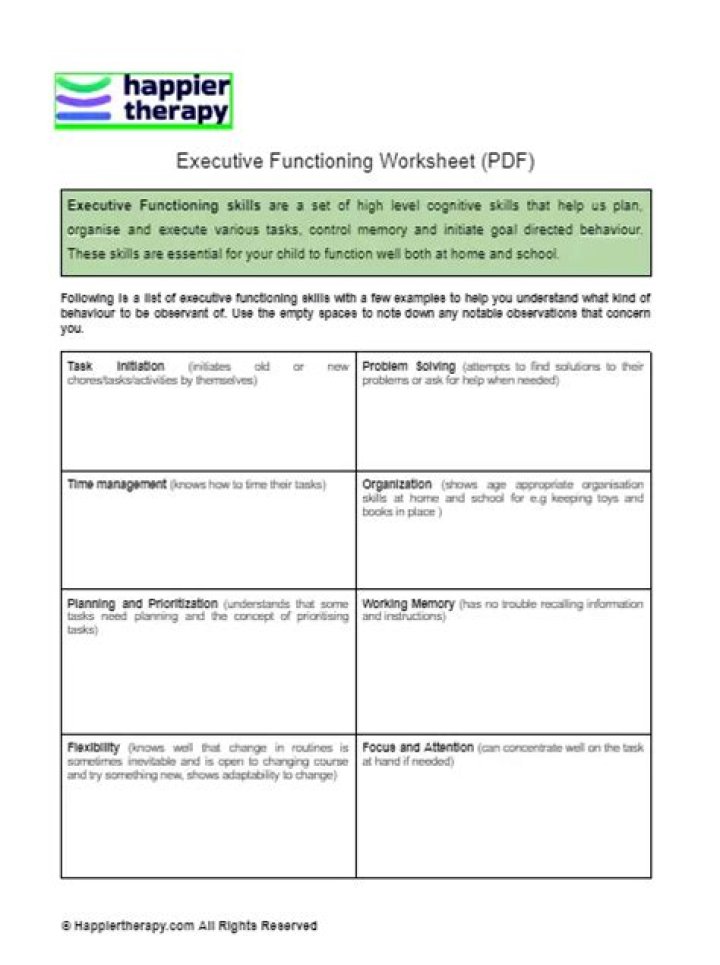Executive Functioning Worksheets PDF: Boost Focus & Productivity