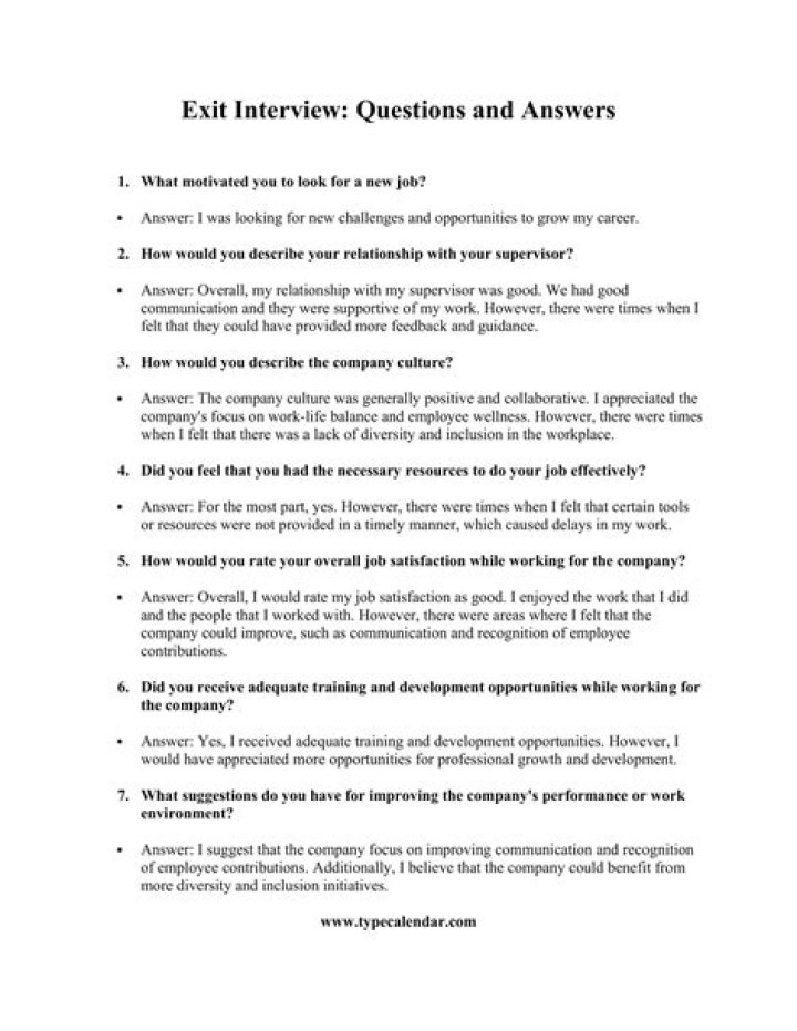 Free Download: Essential Exit Interview Questions & Answers PDF